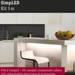 Paulmann SimpLED 78972 - Ruban LED 5 m blanc chaud 3000K, kit complet 230/12V, IP20