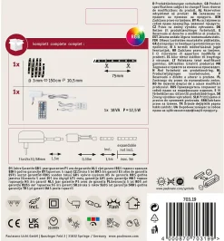 Paulmann YourLED 70319 Ruban LED RGB 150 cm - Set complet avec connecteur mâle, alimentation et télécommande