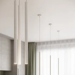 Pendentif en acier 1 ampoule 4000K - 8x8x120cm Sollux