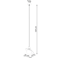 Pendentif en acier 1 lampes 20x20x125cm Sollux