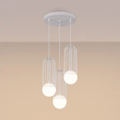 Pendentif en acier 3 lampes 34x34x115cm Sollux