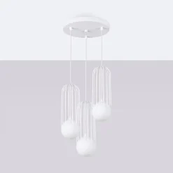 Pendentif en acier 3 lampes 34x34x115cm Sollux