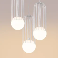 Pendentif en acier 3 lampes 34x34x115cm Sollux