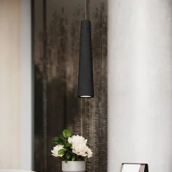 Pendentif en béton 1 ampoule 3000K - 8x8x125cm Sollux