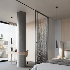 Pendentif en béton 1 ampoule 3000K - 8x8x125cm Sollux