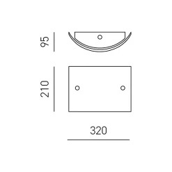 Petit plafonnier Michela 32x21cm blanc brillant 2XE27, verre bombé avec base chromée, max 2x42W, plafonnier élégant