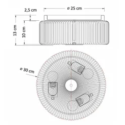 Petit plafonnier spot doré ou applique 30 cm avec verre texturé - Paolina