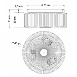 Petit plafonnier spot fumé ou applique avec verre texturé - Paolina