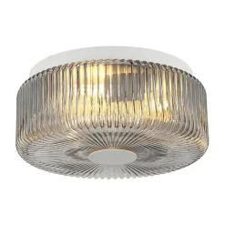 Petit plafonnier spot fumé ou applique avec verre texturé - Paolina