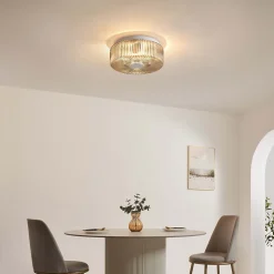 Petit plafonnier spot fumé ou applique avec verre texturé - Paolina