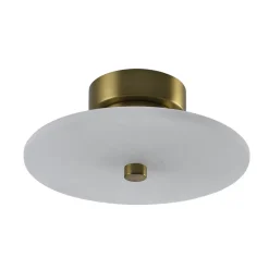 Petit spot ou applique ronde en marbre blanc avec détail doré - Lilasea