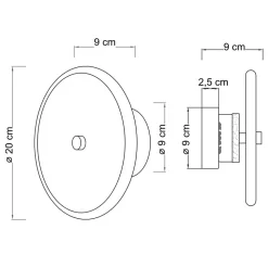 Petit spot ou applique ronde en marbre blanc avec détail doré - Lilasea
