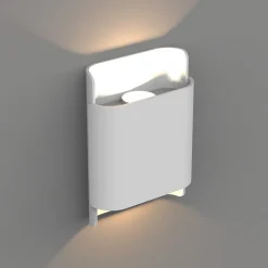 Petite applique carré double éclairage LED blanche IP54 - Laila