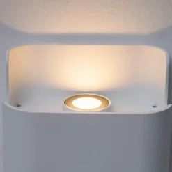 Petite applique carré double éclairage LED blanche IP54 - Laila