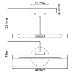 Petite applique LED pour tableau Alton 1 lumière - Blanc