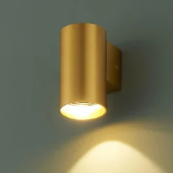 Petite applique murale cylindrique dorée - Liv