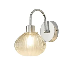 Petite applique murale tendance métal chromé et verre coloré - Seren