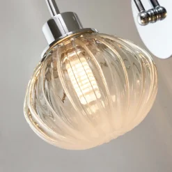 Petite applique murale tendance métal chromé et verre coloré - Seren