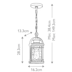 Petite lanterne à chaîne Booker 1 lumière