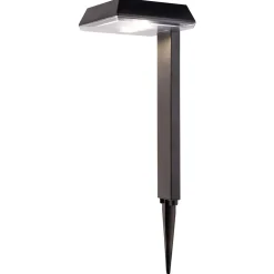 Piquet de terre décoratif solaire 'SIGI', 79 cm de haut, plastique, noir, LEDs intégrées, blanc chaud
