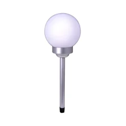 Piquet de terre LED pour extérieur 'BALL' D : 25 cm , piquet de terre en plastique , blanc, avec LED intégrée