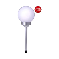 Piquet de terre LED pour extérieur 'BALL' D : 25 cm , piquet de terre en plastique , blanc, avec LED intégrée