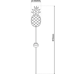 Piquet de terre solaire à LED 'ANANAS' orange 81cm , pour l'extérieur, piquet de terre en métal et verre orange, avec LED intégrée