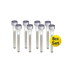 Piquet de terre solaire à LED 'EDDA', 8 pièces