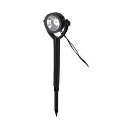 Piquet solaire / piquet de terre (6 pièces) 'NOMI' longueur env. 475 cm, en plastique noir, blanc chaud