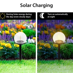 Piquet solaire, LED effet "filament", diamètre 10cm. Noir
