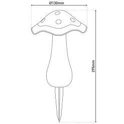 Piquets solaires MANTAR set de 2 D 13cm H 29cm plastique rouge jaune clair LED blanc froid