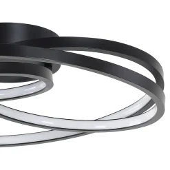 Plafonnier à LED noir IP44 22W GoodHome Boatbill