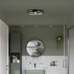 Plafonnier à LED noir IP44 22W GoodHome Boatbill