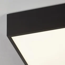 Plafonnier, 1 lumiere, aluminium, matt noir