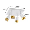 Plafonnier 4 Spots Orientables Carré BLANC et OR pour Ampoule GU10 - SILAMP