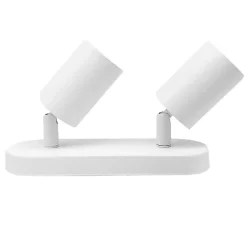 Plafonnier 2 Spots Orientables Alu Blanc pour Ampoule GU10 - SILAMP
