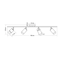 Plafonnier à tête multiple en métal doré - Estrid