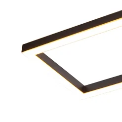 Plafonnier allongé noir 3 niveaux de luminosité - Plazas Novo