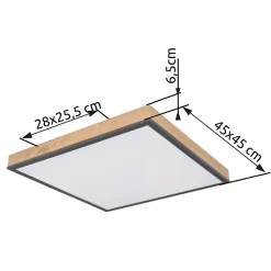 Plafonnier aluminium graphite, LED DORO