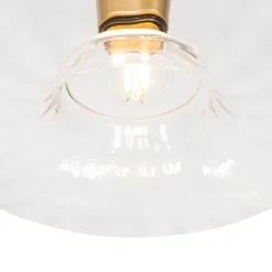 Plafonnier Art Déco doré avec verre - Ayesha