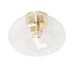 Plafonnier Art Déco doré avec verre - Ayesha