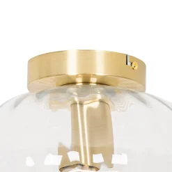 Plafonnier Art Déco doré avec verre - Ayesha