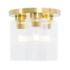 Plafonnier Art Déco doré avec verre 3 lumières - Laura