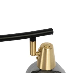 Plafonnier Art déco doré avec verre fumé 4 lumières - Vidro