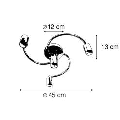 Plafonnier Art déco en laiton 4 lumières - Facil