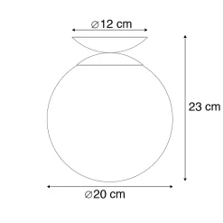 Plafonnier Art Déco en laiton avec verre rose - Pallon
