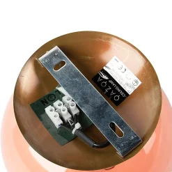 Plafonnier Art Déco en laiton avec verre rose - Pallon