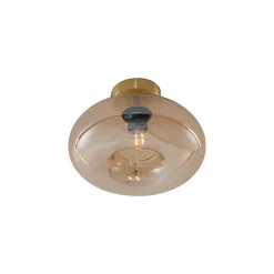 Plafonnier Art déco laiton et verre ambré - Busa