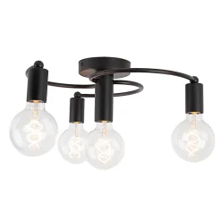 Plafonnier Art Déco noir 4 lumières - Facil