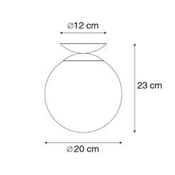Plafonnier Art Déco noir avec verre doré - Pallon